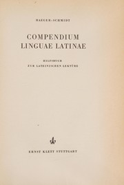 Compendium linguae Latinae by Fritz Haeger