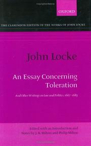 Cover of: John Locke: an essay concerning toleration and other writings on law and politics, 1667-1683