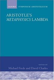 Aristotle's 'Metaphysics' Lambda : Symposium Aristotelicum