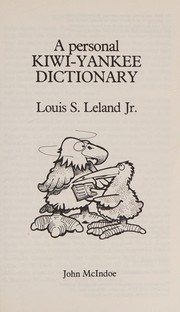 Cover of: A personal Kiwi-Yankee dictionary