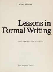 Cover of: Lessons in Formal Writing.