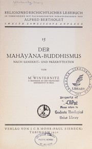 Cover of: Der mahāyāna-buddhismus: nach sanskrit- und prākrit-texten