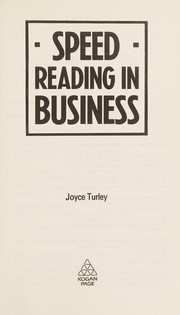 Cover of: Speed reading in business