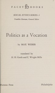 Cover of: Politics as a vocation.