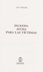 Cover of: Incesto: ayuda para las víctimas