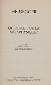 Cover of: Qu'est-ce que la métaphysique?