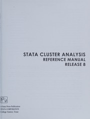 Cover of: Stata cluster analysis: reference manual.