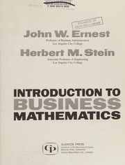 Cover of: Introduction to business mathematics