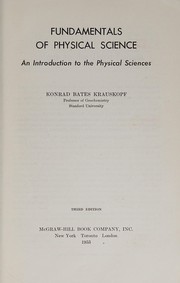 Cover of: Fundamentalsof physical science
