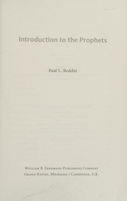 Introduction to the Prophets by Paul L. Redditt