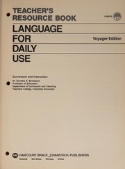 Cover of: Language for daily use: Teacher's resource book