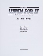 Cover of: Listen for it teacher's book