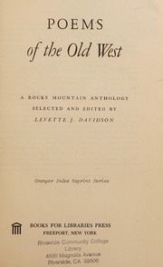 Cover of: Poems of the old West: a Rocky Mountain anthology.