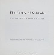 Cover of: The poetry of solitude: a tribute to Edward Hopper