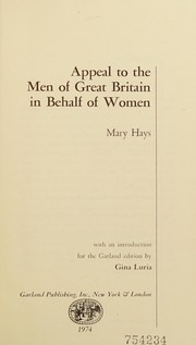 Cover of: Appeal to the men of Great Britain in behalf of women.