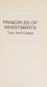 Cover of: Principles of investments by Leonard T. Wright