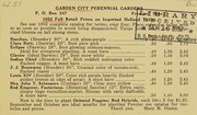 1952 fall retail prices on imported Holland tulips by Garden City Perennial Gardens