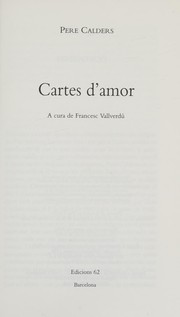 Cover of: Cartes d'amor