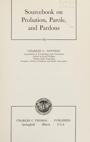 Cover of: Sourcebook on probation, parole, and pardons.