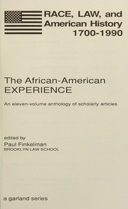 Cover of: Race and law before emancipation