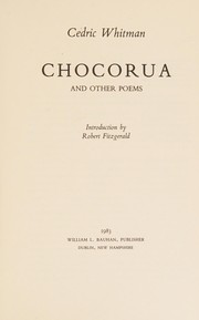 Cover of: Chocorua and other poems