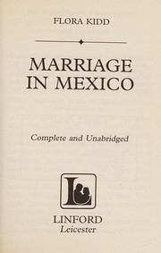 Cover of: Marriage in Mexico