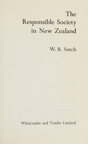 Cover of: The responsible society in New Zealand