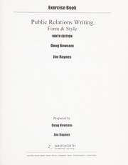 Cover of: Public Relations Writing: Form & Style Exercise Workbook