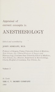 Cover of: Appraisal of current concepts in anesthesiology.