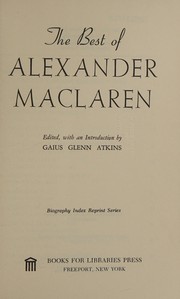 Cover of: The best of Alexander MacLaren.
