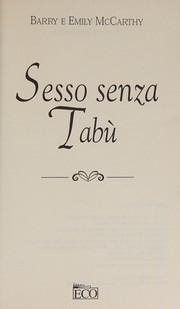 Cover of: Sesso senza tabù