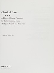Cover of: Classical form by William Earl Caplin