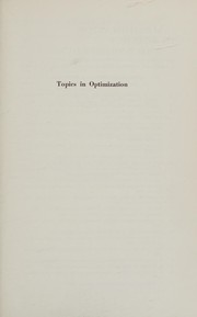 Cover of: Topics in optimization.