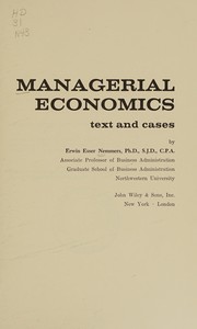 Cover of: Managerial economics: text and cases.