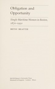 Obligation and opportunity by Mary Elizabeth Beattie