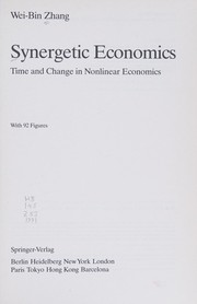 Cover of: Synergetic economics: time and change in nonlinear economics