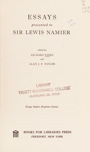 Cover of: Essays presented to Sir Lewis Namier.