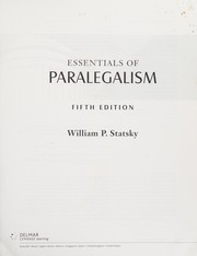 Cover of: Essentials of paralegalism