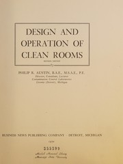 Cover of: Design and operation of clean rooms