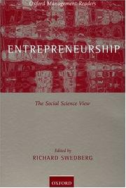 Cover of: Entrepreneurship by Richard Swedberg