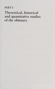Cover of: The obituary as collective memory