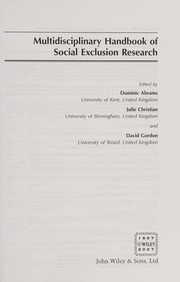 Cover of: Multi-professional handbook of social exclusion