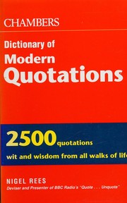 Cover of: Chambers dictionary of modern quotations