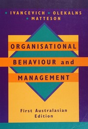 Cover of: Organisational Behaviour and Management