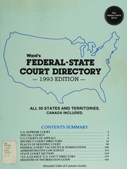 Cover of: Want's Federal-State Court Directory, 1993 (Want's Federal-State Court Directory)