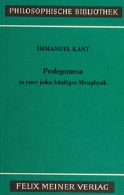 Cover of: Prolegomena by Immanuel Kant