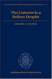 Cover of: The universe in a helium droplet