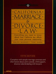 Cover of: California marriage & divorce law