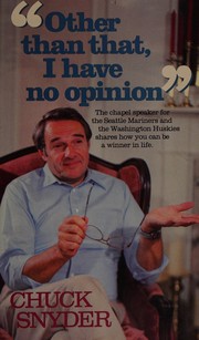 Cover of: "Other than that, I have no opinion"