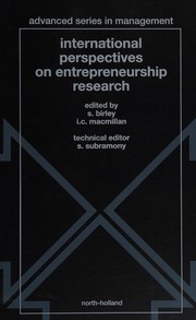 Cover of: International Perspectives on Entrepreneurship Research